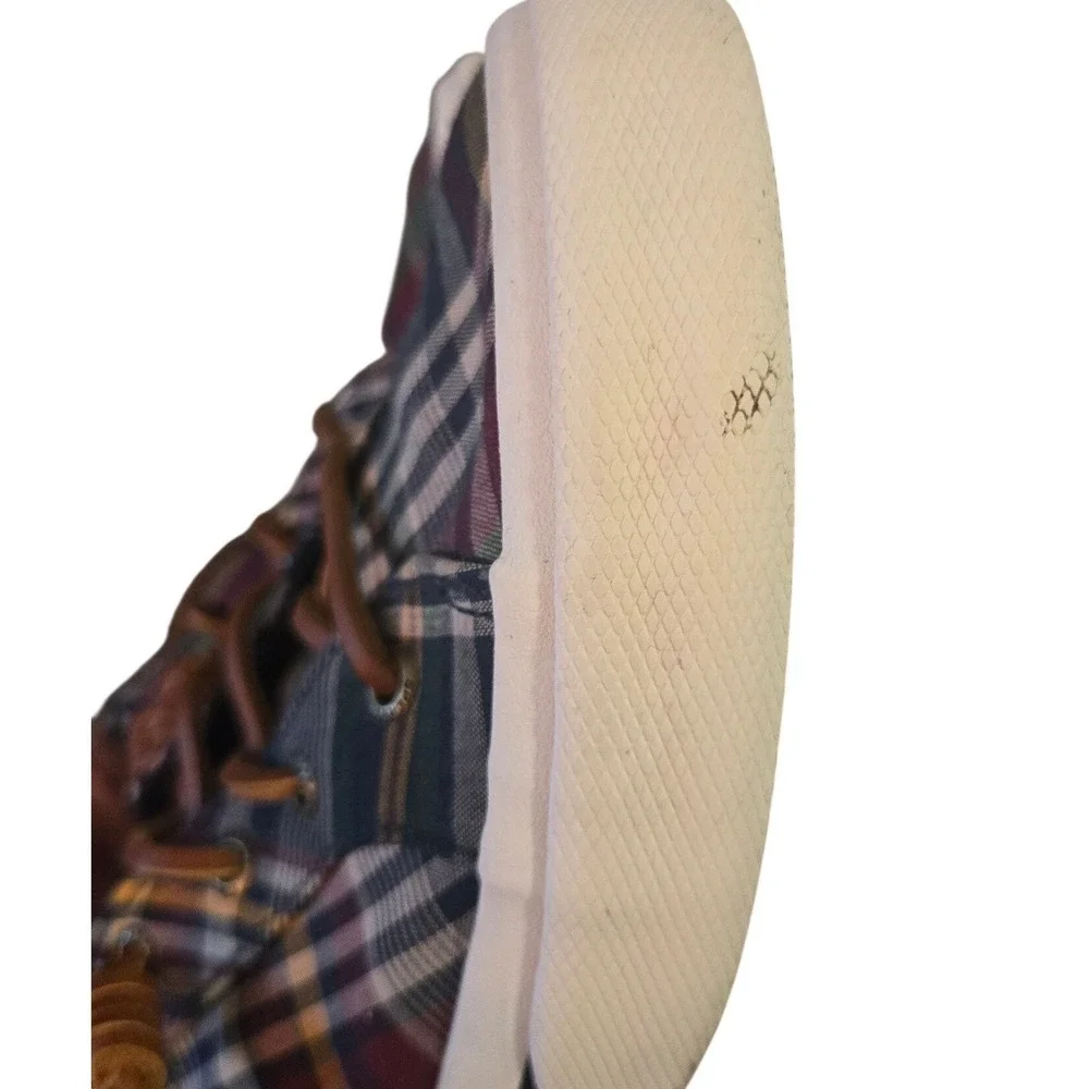 Sperry Top-Sider Plaid Lace Up Sneakers Womens Size 9.5 Casual Preppy